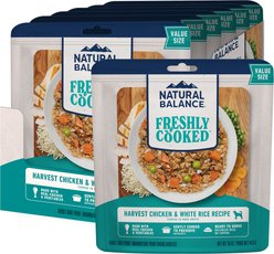 Natural Balance Freshly Cooked Harvest Chicken & Rice Recipe Wet Dog Food, 16-oz pouch, case of 6