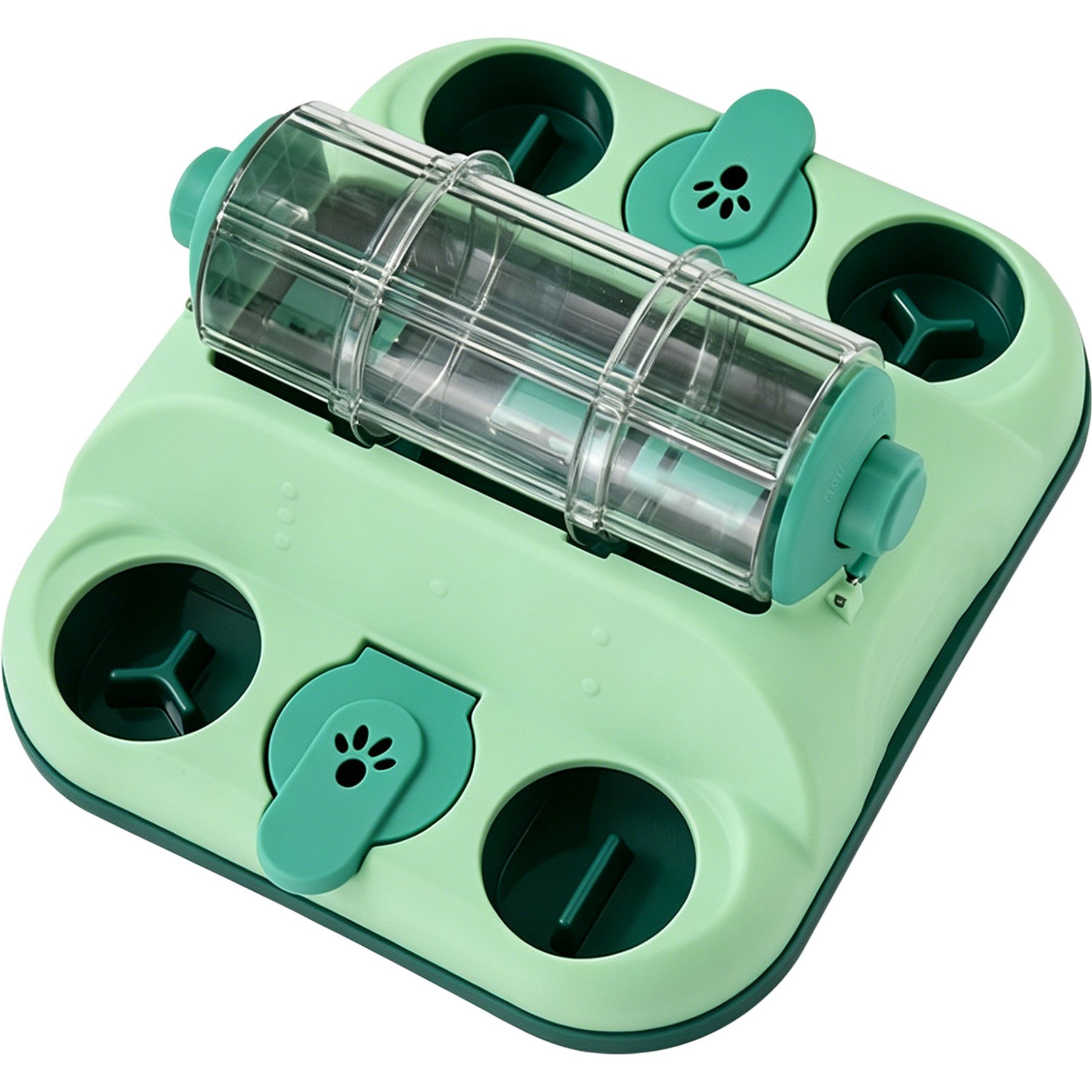 Twinsing Slow Feeding Roller with Flip Covers Interactive Treat Puzzle Dog & Cat Toy, Green