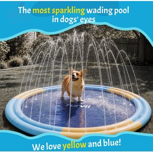 Furvii Non-Slip Family Splash Pad Thick BPA-Free Sprinkler Mat Dog Toy, Giant, 78-in