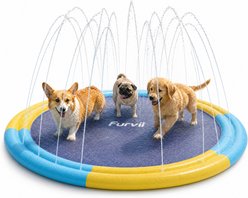 Furvii Non-Slip Family Splash Pad Thick BPA-Free Sprinkler Mat Dog Toy, Giant, 78-in