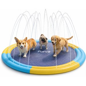 Furvii Non-Slip Family Splash Pad Thick BPA-Free Sprinkler Mat Dog Toy, Giant, 78-in