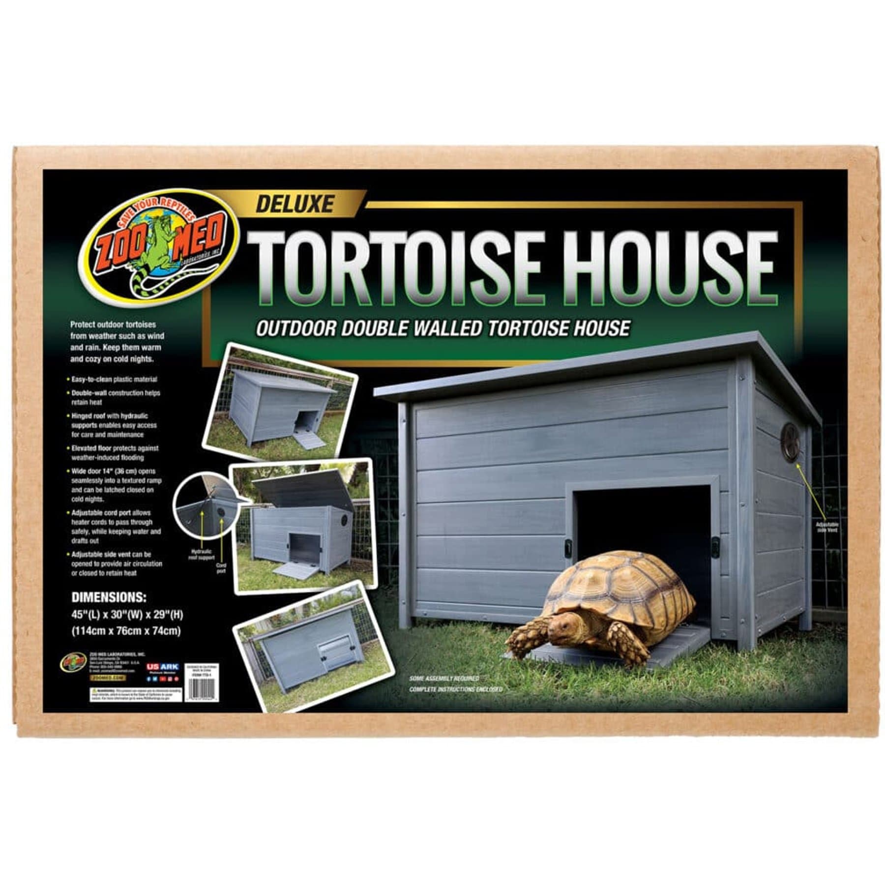 Zoo Med Tortoise Terrarium House, 45 x 30 x 29-in