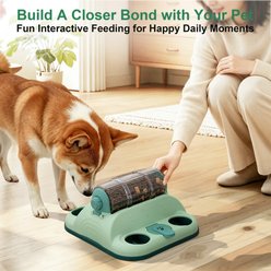 Twinsing Slow Feeding Roller with Flip Covers Interactive Treat Puzzle Dog & Cat Toy, Green slide 2 of 7