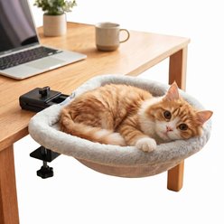 PatiencET Foldable Machine Washable Elevated Cat Bed, Grey, Medium