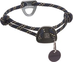 Ruffwear Knot-a-Collar Reflective Dog Collar, Obsidian Black, 14 to 20-in neck, 3/8-in wide