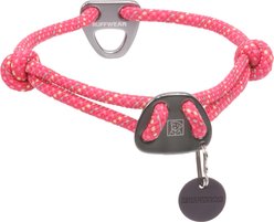 Ruffwear Knot-a-Collar Reflective Dog Collar, Fireweed Pink, 14 to 20-in neck, 3/8-in wide