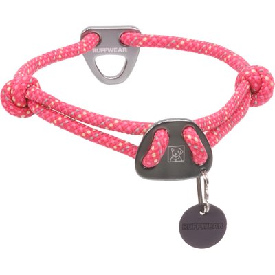 Ruffwear Ruffwear Knot-a-Collar Reflective Dog Collar, Fireweed Pink, 14 to 20-in neck, 3/8-in wide