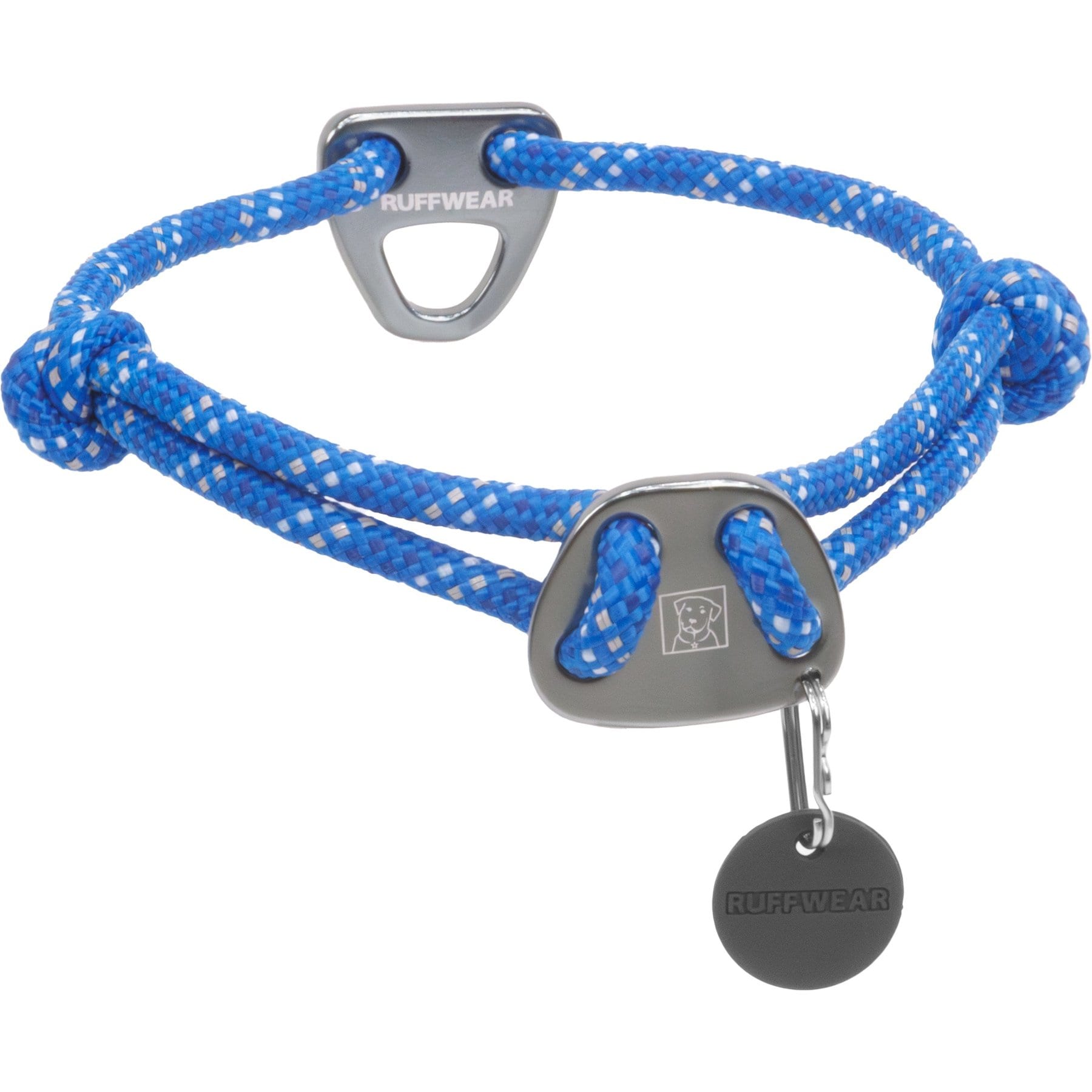 Ruffwear Knot-a-Collar Reflective Dog Collar, Blue Pool, 20 to 26-in neck, 3/8-in wide
