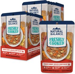 Natural Balance Freshly Cooked Tender Carrot, Potato & Beef Recipe Wet Dog Food, 9-oz pouch, case of 12