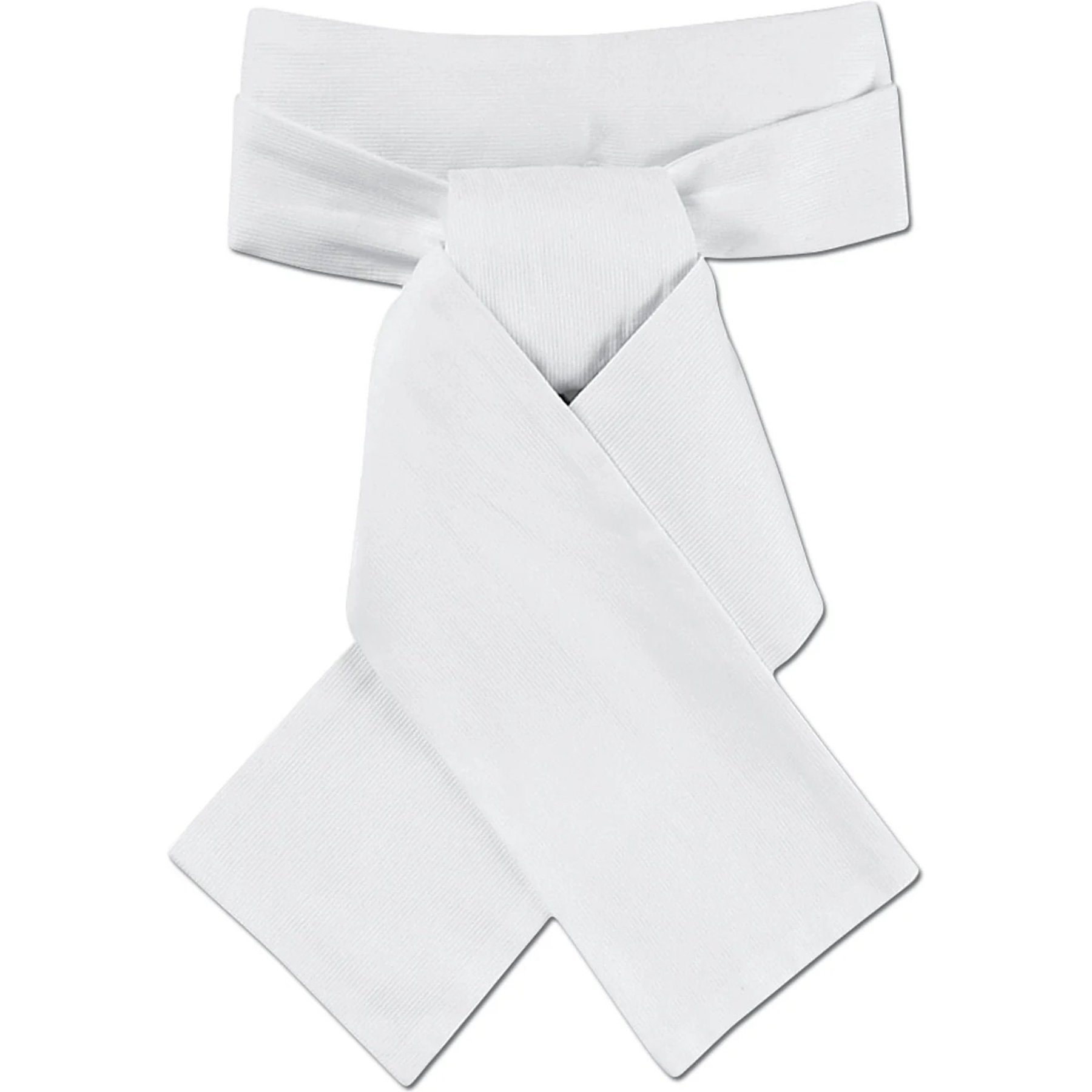 Ovation Classic Dry-Tex Untied Stock Tie, White, Small: 15-in