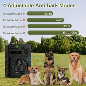 Luckypets Ultrasonic 3 Frequencies, IP45 Waterproof Barking Dog Deterrent System, Black