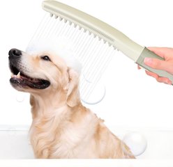 Petajoy 3 Mode Shower Attachment Handheld High Pressure Sprayer with On/Off Switch & 8-ft Flex Hose Dog Grooming Accessory, White/Gray