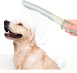 Petajoy 3 Mode Shower Attachment Handheld High Pressure Sprayer with On/Off Switch & 8-ft Flex Hose Dog Grooming Accessory, Blue/White