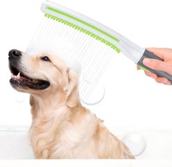 Petajoy 3 Mode Shower Attachment Handheld High Pressure Sprayer with On/Off Switch & 8-ft Flex Hose Dog Grooming Accessory, Green/White