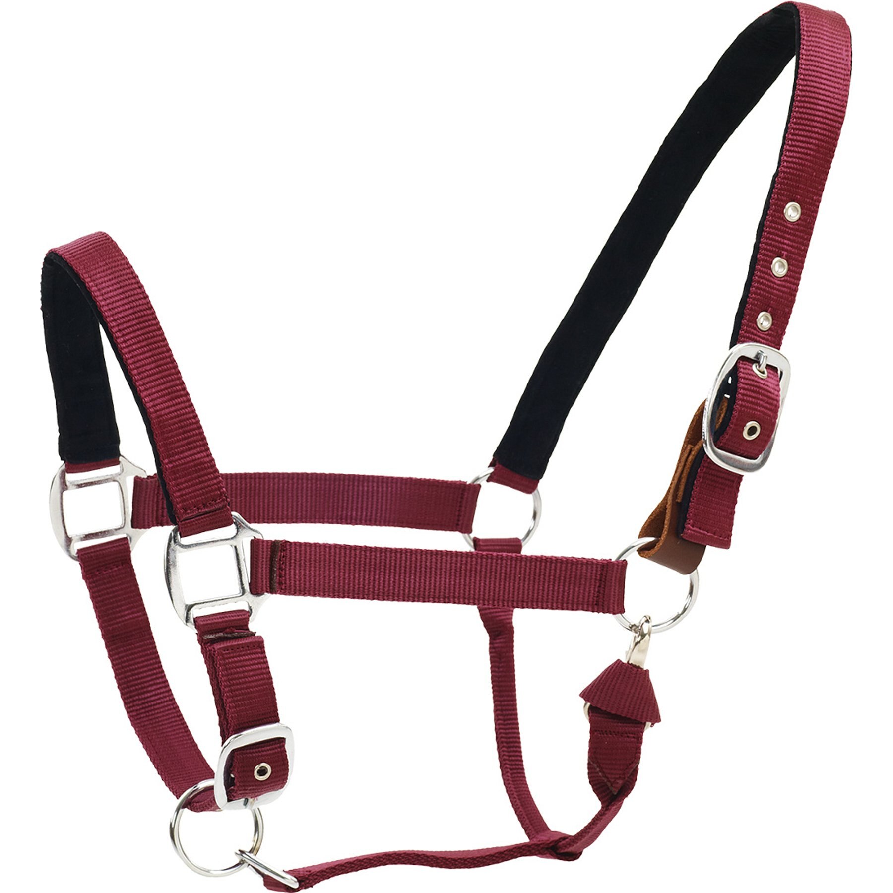 Centaur Solid Cushion Padded Breakaway Horse Halter, Burgundy, Pony