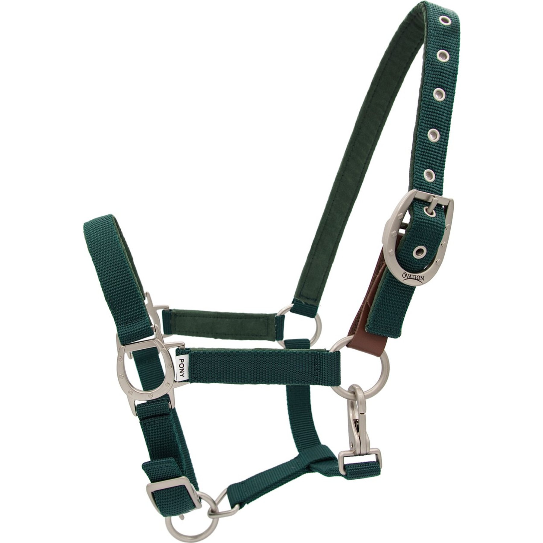 Ovation Lucky Adjustable Breakaway Horse Halter, Hunter Green, Full