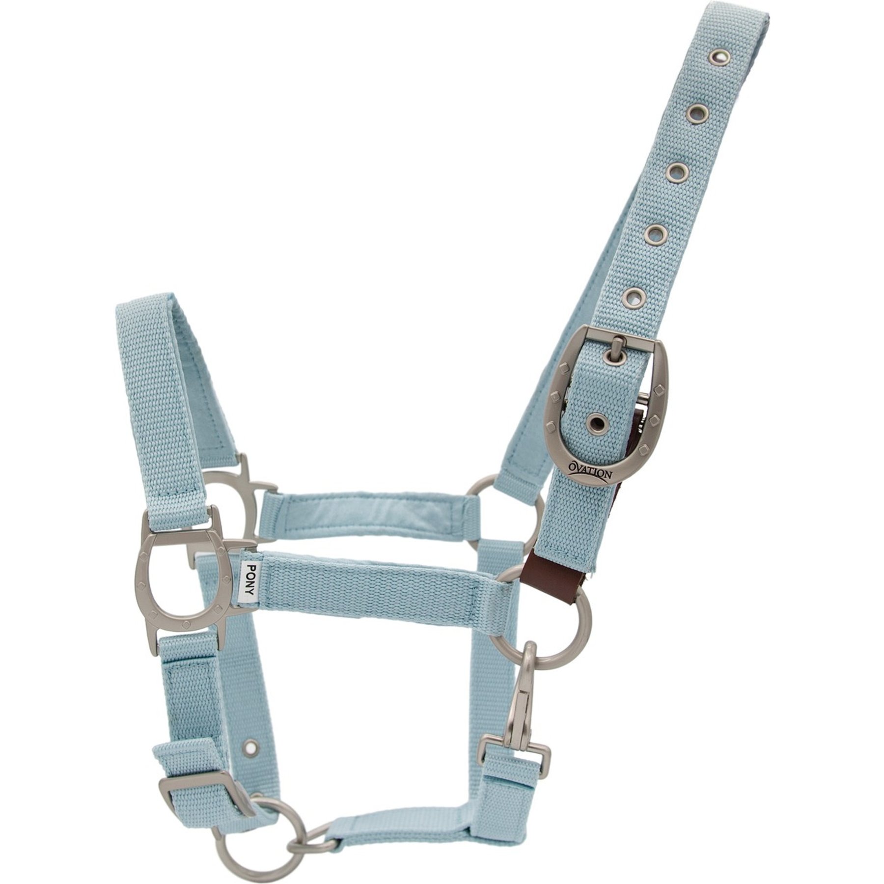 Ovation Lucky Adjustable Breakaway Horse Halter, Sea Grey, Pony