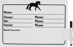 Equi-Essentials Horse Info Stall Plaque with Dry Erase, Black, 8 x 10-in