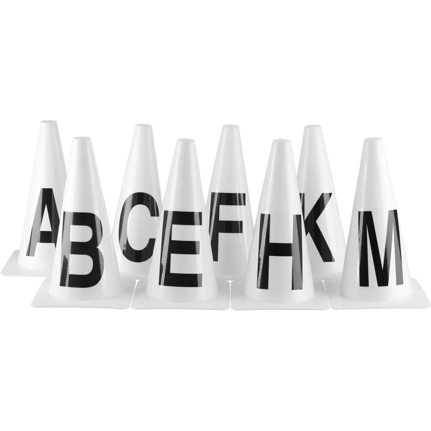 Equi-Essentials ABCEFHKM Horse Dressage Cones, White, Set of 8