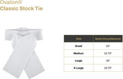 Ovation Classic Untied Stock Tie, White, Medium: 17-in slide 2 of 4