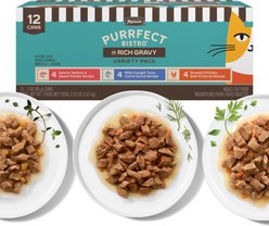 Merrick Purrfect Bistro in Rich Gravy Variety Pack High Protein Wet Cat Food, 3-oz can, case of 24