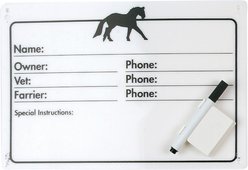 Equi-Essentials Horse Info Stall Plaque with Dry Erase, Black, 8 x 10-in slide 2 of 2