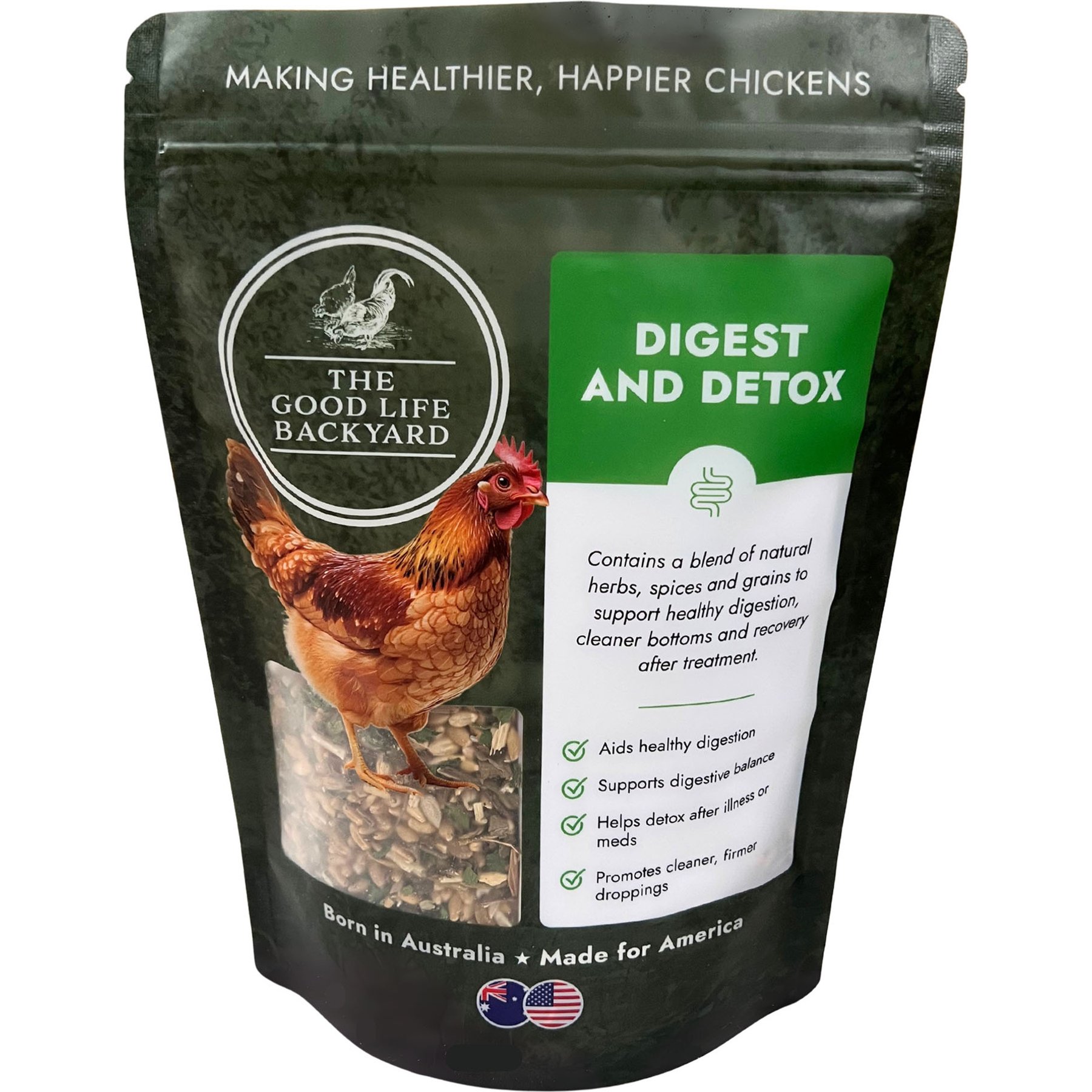 Hatching Time Digest & Detox Gut Health Blend Natural Feed Poultry Fly & Insect Control, 1-lb pouch