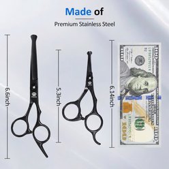 GLADOG Professional 5-in-1 Dog Grooming Scissors Kit with Safety Round Tips, Black, 6-in, 4 count slide 2 of 7
