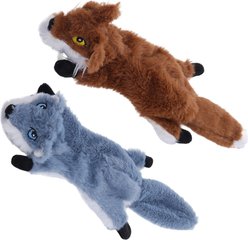 Newget Interactive Stuffed Chew Squeaky Plush Squirrel Dog Toy, 2 count