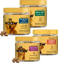 Dr Woow Dog Supplement Favorites Bundle - Allergy & Immune, Skin & Coat, Pre, Pro, Post-Biotics, Hip & Joint