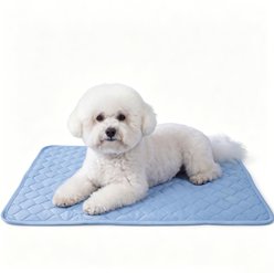 PatiencET Cooling Pad with Leakproof TPU Layer Dog Crate Mat, Blue, 22x28-in