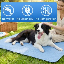 PatiencET Cooling Pad with Leakproof TPU Layer Dog Crate Mat, Blue, 32x44-in slide 2 of 7