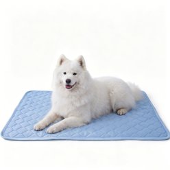 PatiencET Cooling Pad with Leakproof TPU Layer Dog Crate Mat, Blue, 32x44-in