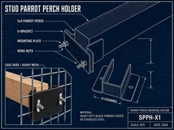 LA Parrot 2 x 4 Stud Stainless Steel Parrot Perch Holder Bracket Set slide 2 of 4