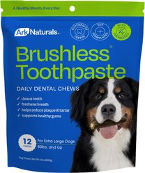 Ark Naturals Brushless Toothpaste Dog Dental Treats, X-Large, 24-oz bag, 12 count