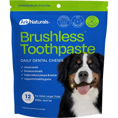 Ark Naturals Ark Naturals Brushless Toothpaste Dog Dental Treats, X-Large, 12 count
