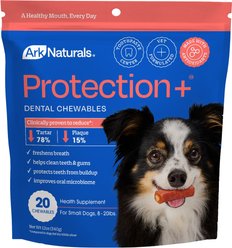 Ark Naturals Brushless Toothpaste Protection+ Small Dental Dog Treats, 12-oz bag, 20 count