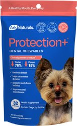 Ark Naturals Brushless Toothpaste Protection+ Mini Dental Dog Treats, 4-oz bag, 32 count