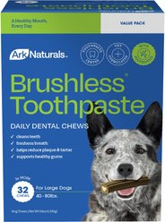 Ark Naturals Brushless Toothpaste Large Dental Dog Treats, 54-oz box, 32 count slide 1 of 7