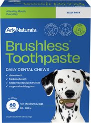 Ark Naturals Brushless Toothpaste Medium Dental Dog Treats, 54-oz box, 60 count