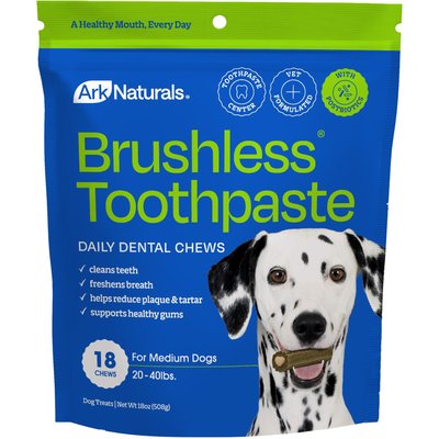 Ark Naturals Ark Naturals Brushless Toothpaste Dog Chews, Medium/Large Breed, 18-oz
