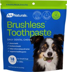 Ark Naturals Brushless Toothpaste Small Dental Dog Treats, 12-oz bag, 18 count