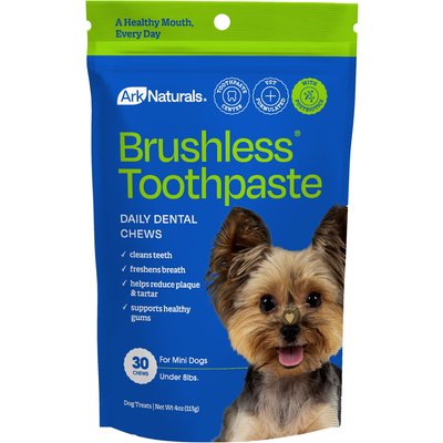 Ark Naturals Ark Naturals Brushless Brushless Toothpaste Mini Dog/Cat Chews, 4-oz