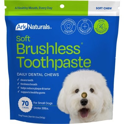 Ark Naturals Ark Naturals Soft Brushless Toothpaste Small Dental Dog Treats, 12-oz bag, 70 count