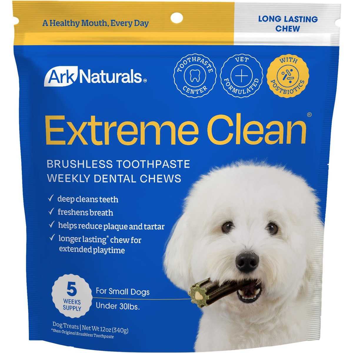 Ark Naturals Extreme Clean Brushless Dog Toothpaste, Small, 12-oz bag, 5 count