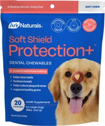 Ark Naturals Soft Shield Protection+ Brushless Toothpaste Large Dental Dog Treats, 18-oz bag, 20 count