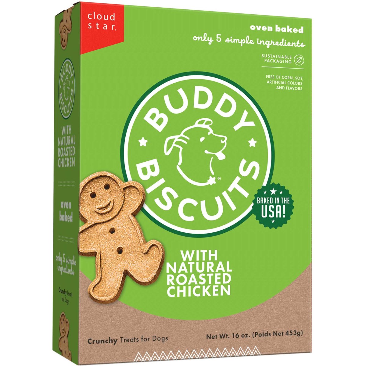 Cloud Star Buddy Biscuits Roasted Chicken Dog Treats, 16-oz box