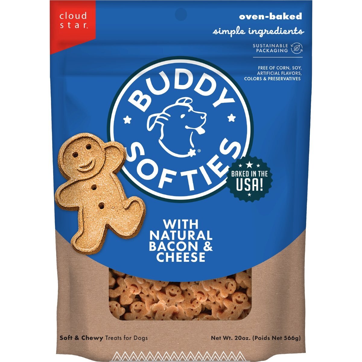 Cloud Star Soft Buddy Biscuits Bacon & Cheese Dog Treats, 20-oz