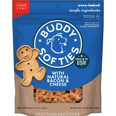 Buddy Biscuits Cloud Star Soft & Chewy Buddy Biscuits Bacon & Cheese Dog Treats, 6-oz