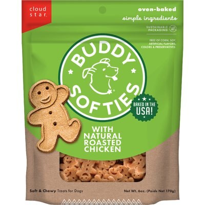 Buddy Biscuits Cloud Star Soft Buddy Biscuits Roasted Chicken Dog Treats, 6-oz